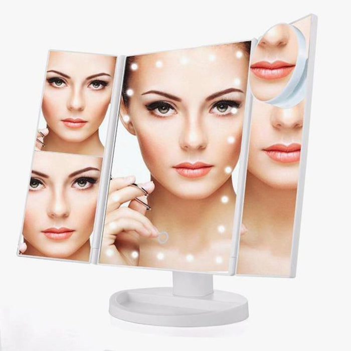 3-Panel LED Makeup Mirror