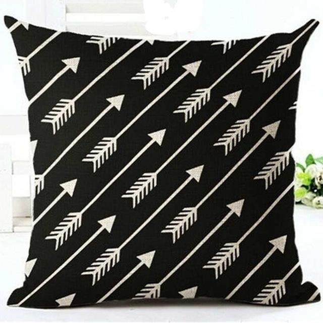 Black and White Linen Pattern Pillow Case