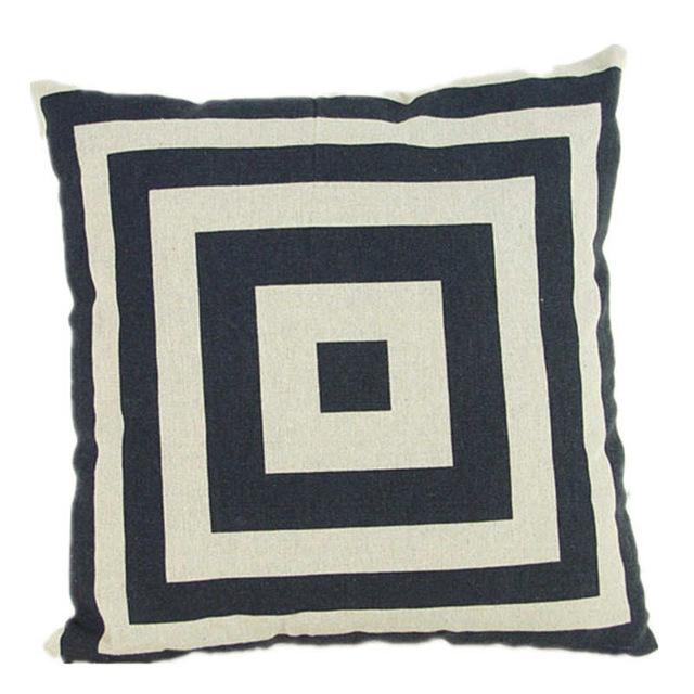 Black and White Linen Pattern Pillow Case