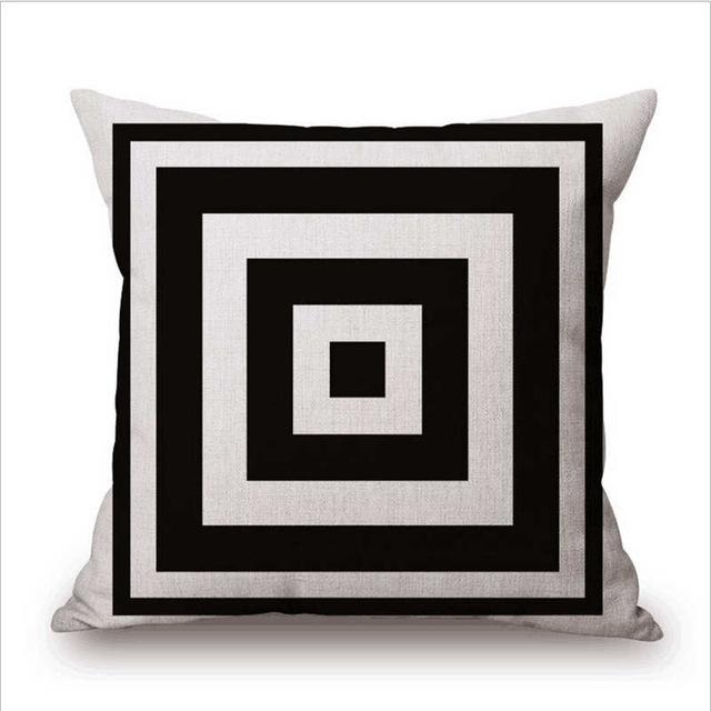 Black and White Linen Pattern Pillow Case