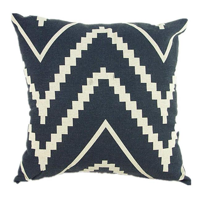 Black and White Linen Pattern Pillow Case