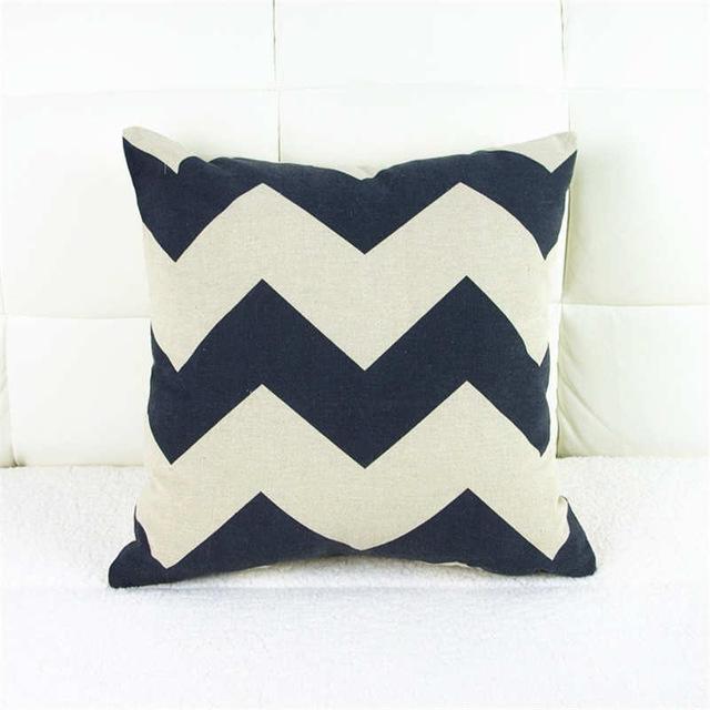 Black and White Linen Pattern Pillow Case