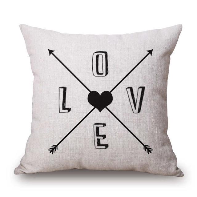 Black and White Linen Pattern Pillow Case