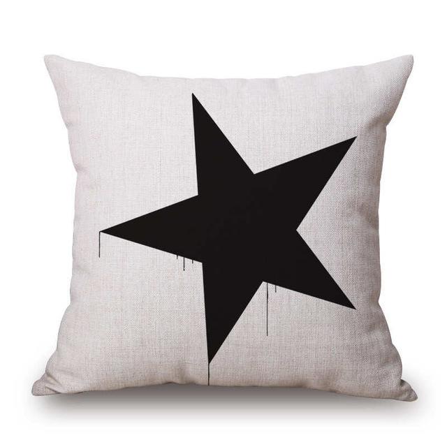 Black and White Linen Pattern Pillow Case