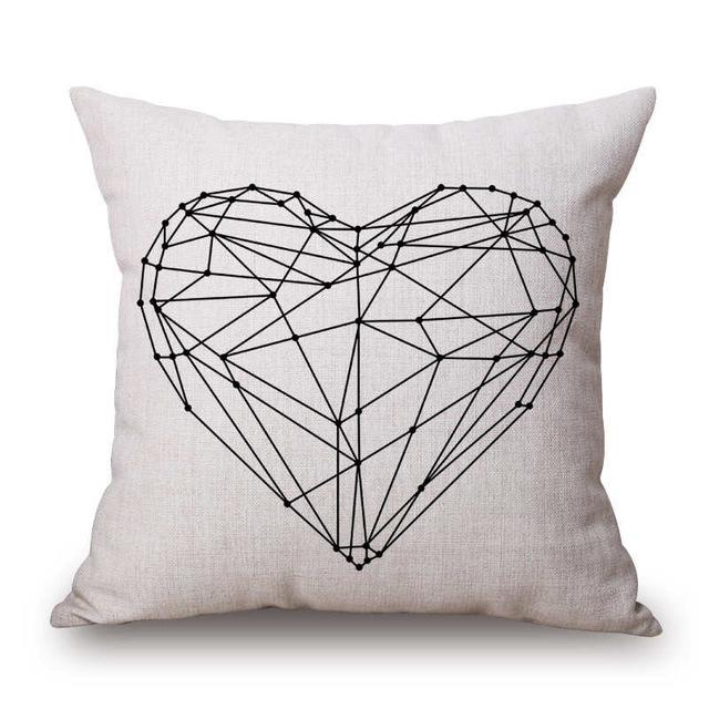 Black and White Linen Pattern Pillow Case