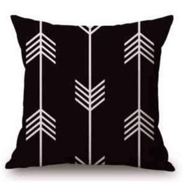 Black and White Linen Pattern Pillow Case