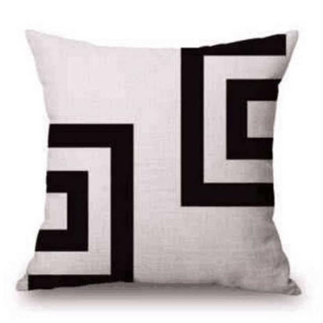 Black and White Linen Pattern Pillow Case