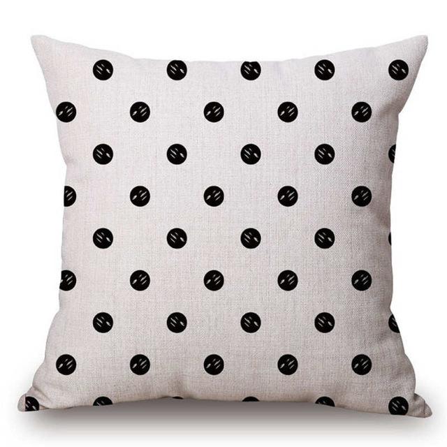 Black and White Linen Pattern Pillow Case