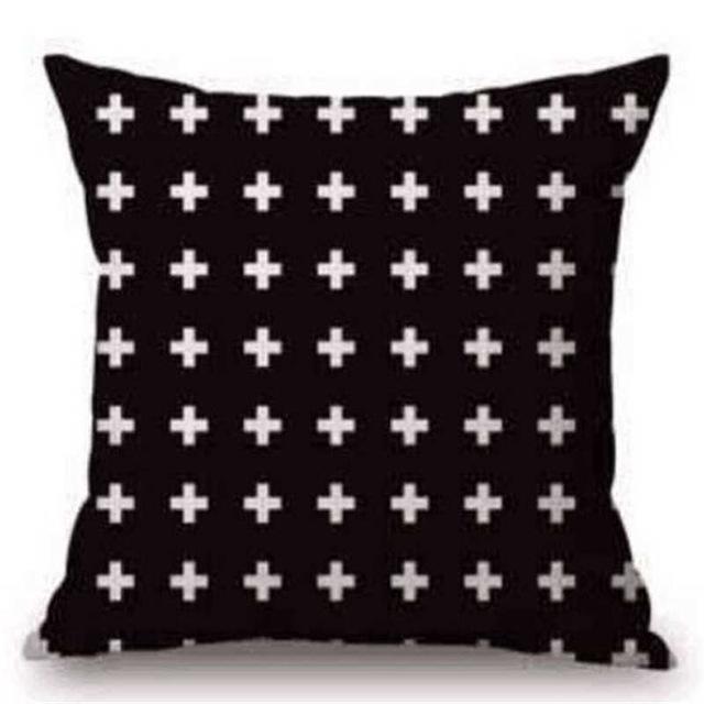 Black and White Linen Pattern Pillow Case