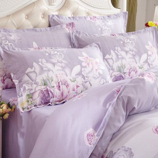 Decorative Bedding Set - Duvet Cover, Bed Sheet and 2pcs Pillow Case (Floral Collection)