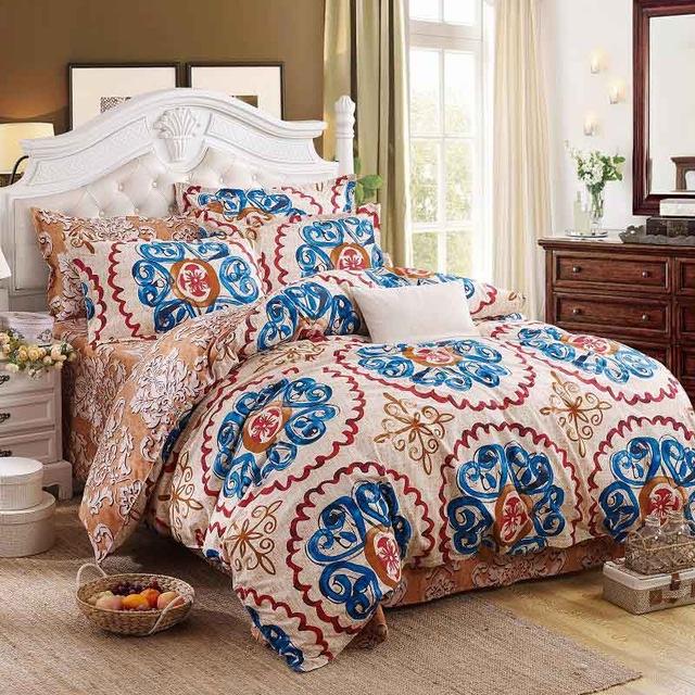 Decorative Bedding Set - Duvet Cover, Bed Sheet and 2pcs Pillow Case (Floral Collection)